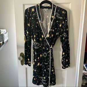 Rixo star/galaxy print wrap mini dress